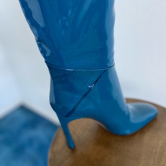 Tamara Mellon Legacy Over The Knee Teal Boots - Picture 10 of 11